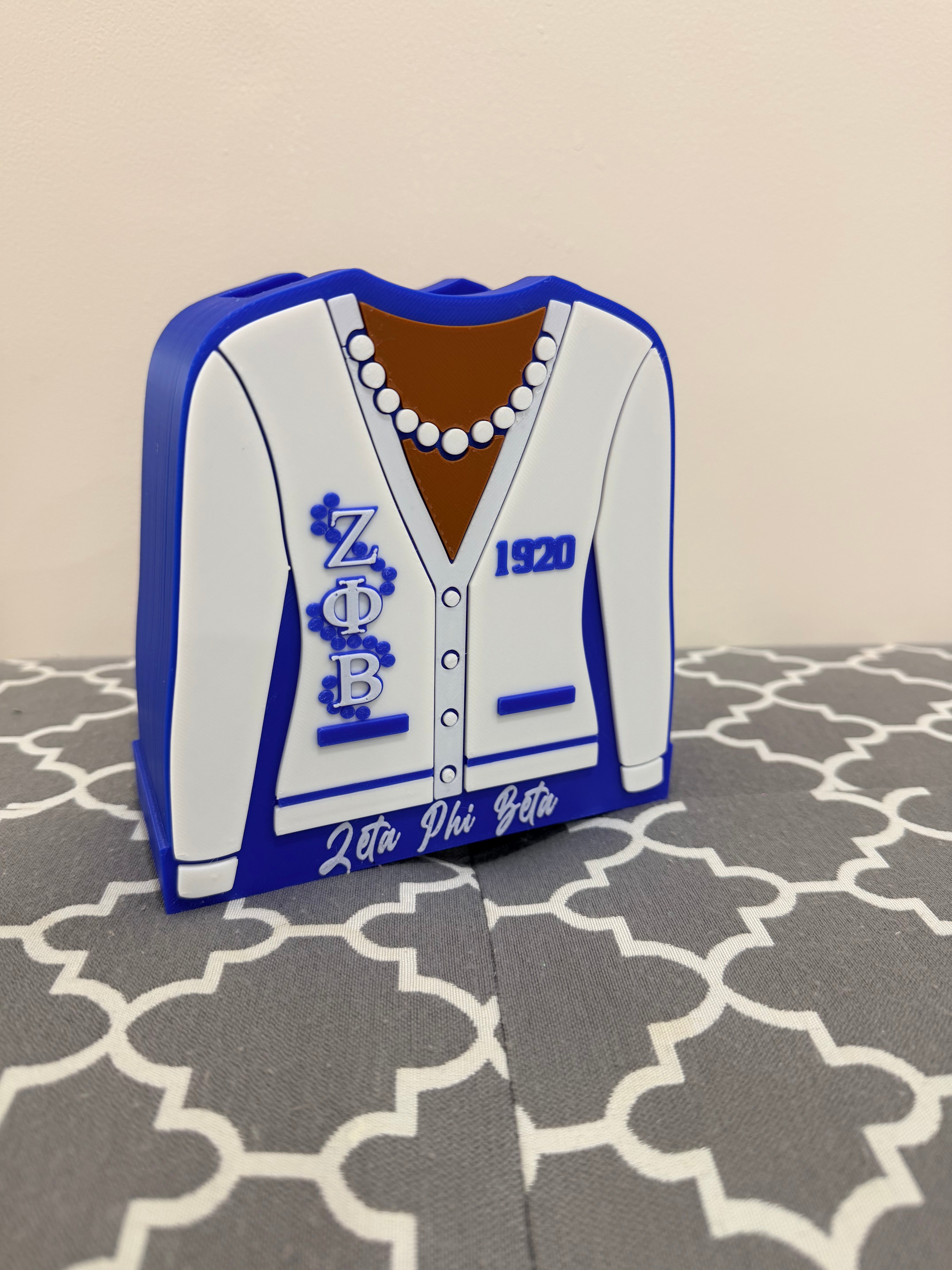 Blue and White Sister Pencil Holder