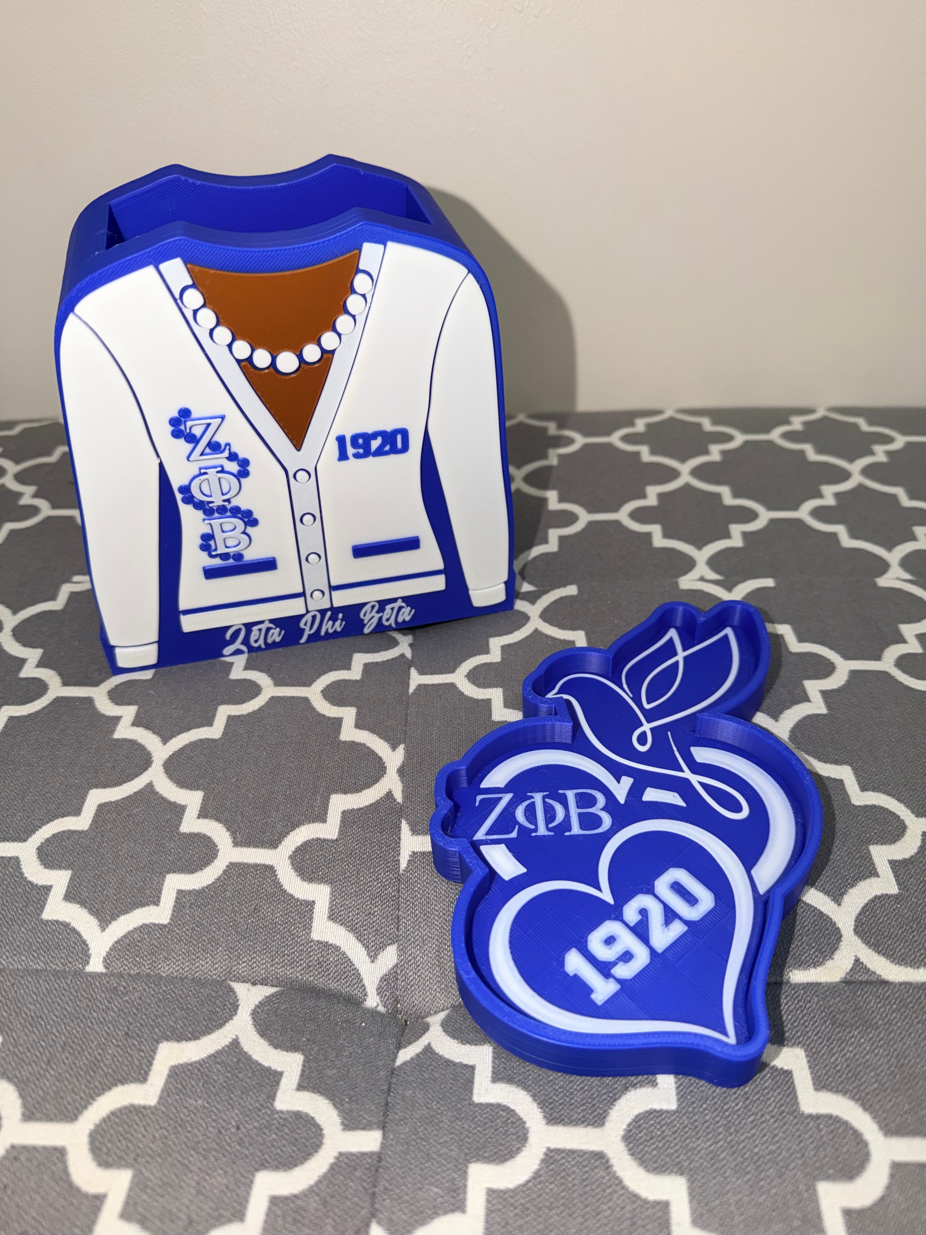 Blue and White Sister Pencil Holder